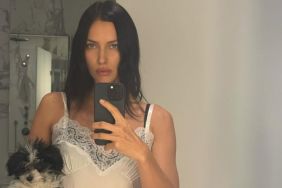 Irina Shayk's $4K See-Through Revolve High Slit Dress Dips Seriously Low