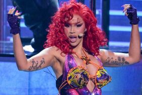 Cardi B Nearly Spills Out of Deeply Plunging Fit With Tattooed Bare Back