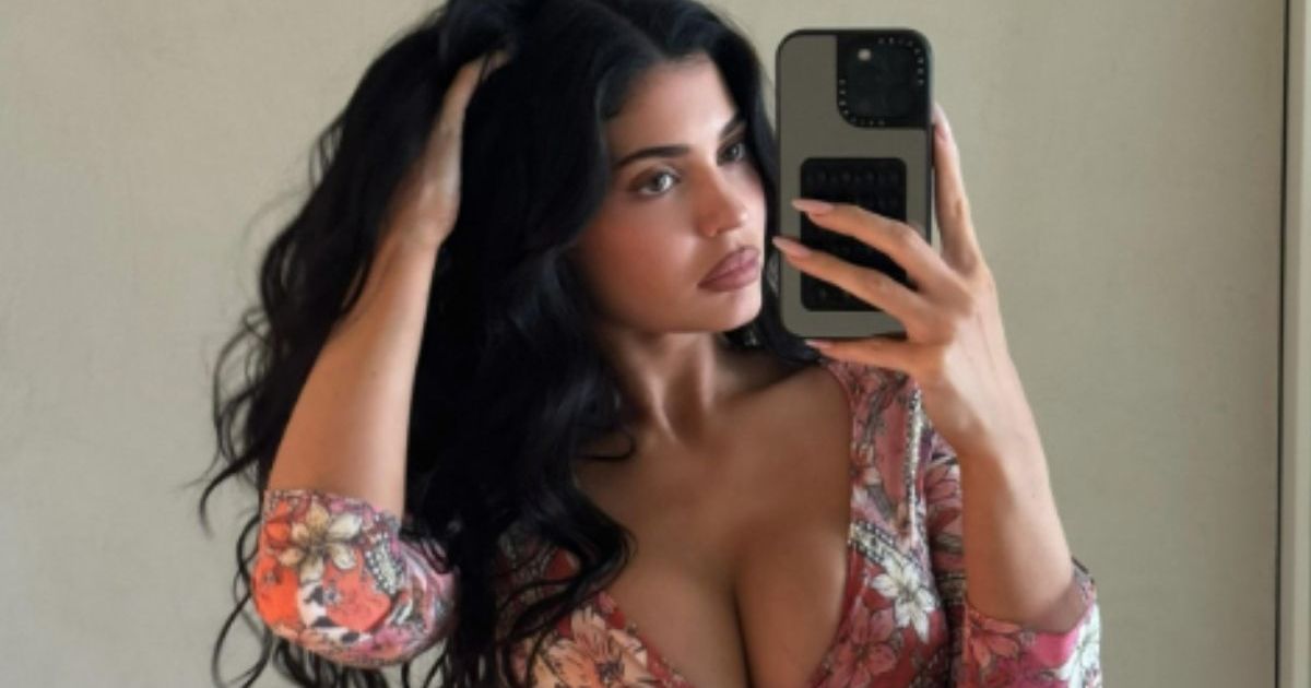 Kylie Jenner's Ultra Tiny Bikini in Pool Photos Is One Move Away From Trouble
