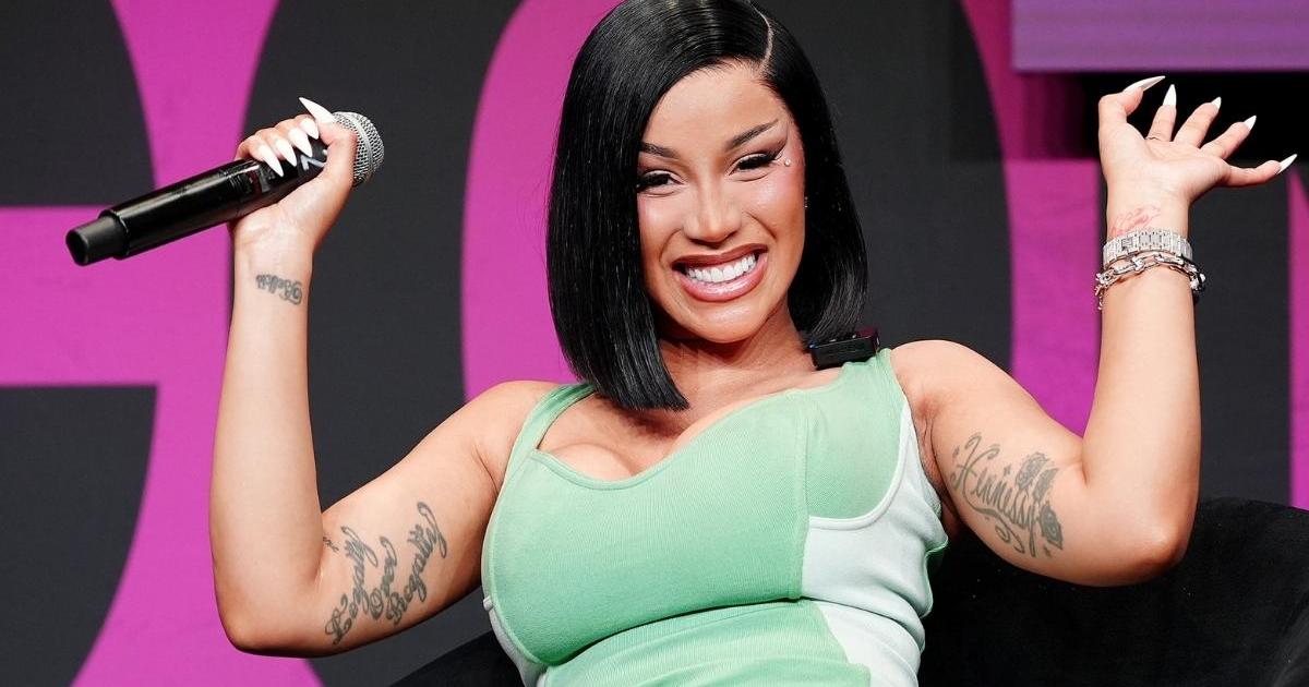 Cardi B’s Georges Chakra Bodysuit Has Holes All Over Under a Sheer Cape
