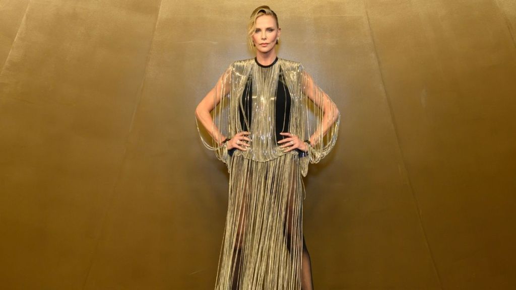 Charlize Theron Gets Cheeky in See-Through Louis Vuitton Chain Dress