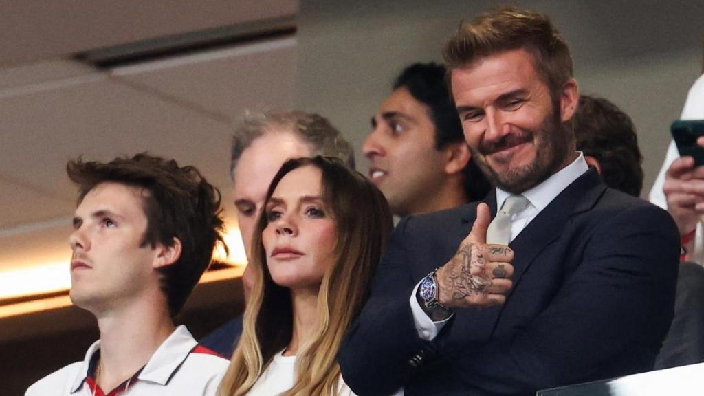 David Beckham Comforted by Son Cruz After England's Crushing World Cup Exit