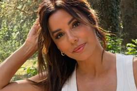 Eva Longoria Leaves Shirt Unbuttoned for Dangerously Plunging Look