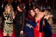 The Real Housewives of Cheshire cast Leanne Brown, Misse Beqiri, Lauren Simon, Ampika Pickston and Tanya Bardsley attending the ITV Gala at the London Palladium