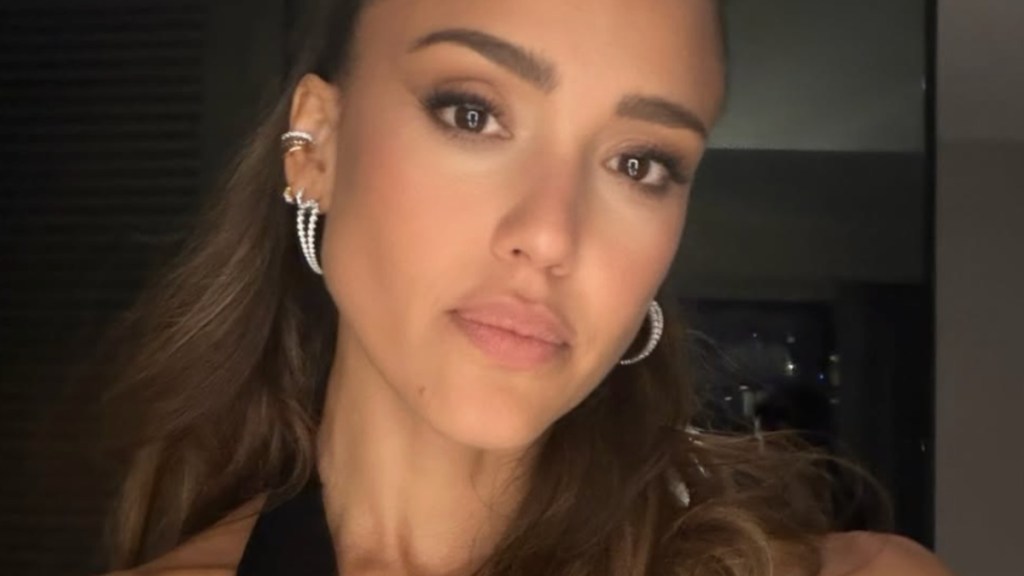 Jessica Alba’s Plunging Dress Drops All the Way to Her Waist in Bold New Look