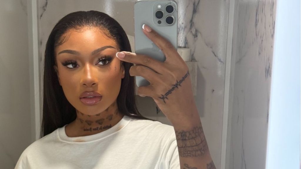 Megan Thee Stallion’s Latex Jumpsuit Plunges Down to Her Waist