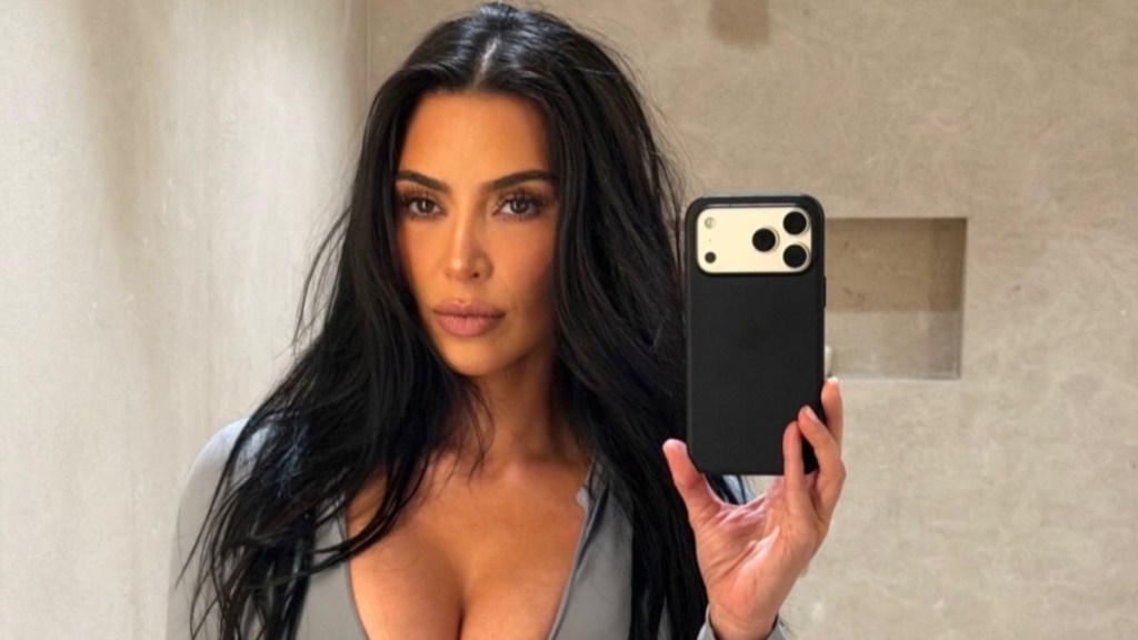 Kim Kardashian Gets Cheeky in $58 Lacy Skims Micro Bralette & Thong