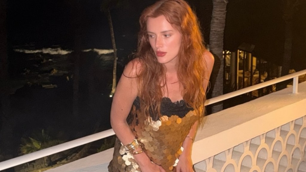 Bella Thorne’s Unbelievably Tiny Lacy Zara Dress Rides High on Her Thighs