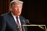 Donald Trump Gets 10ft Tall 'Iran War Participation Trophy' in Manhattan