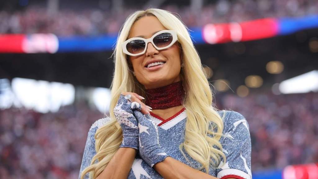 Paris Hilton's Michael Ngo Jersey Micro Minidress Rides High on Her Thighs