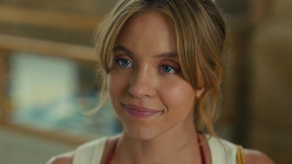 Sydney Sweeney's Deeply Plunging Lacy Sheer Bra Leaves Very Little Covered