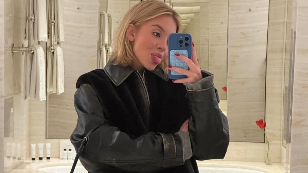 Sydney Sweeney Serves Face Card in Crop Top Barely Held by 2 Thin Straps