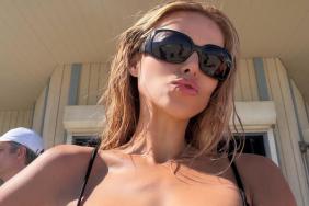 Brooks Nader Flaunts Her Curves in a Dangerously Short Micro Mini Skirt