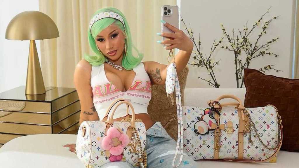 Cardi B's Plunging Baba Jagne Dress Has Not 1 but 2 Thigh-High Slits