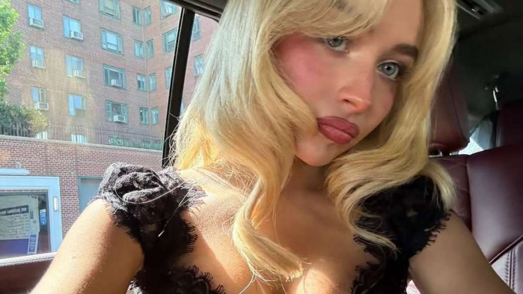 Sabrina Carpenter's Neckline Plunges Super Low in Fully Sheer Lace Dress