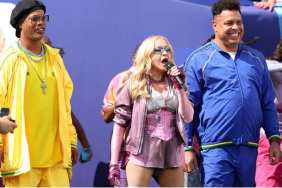 Madonna's Bra Peeks Through Plunging Unzipped Diesel Top for FIFA