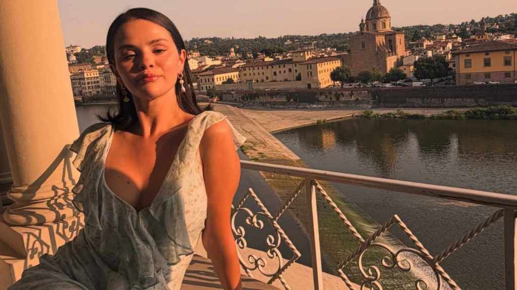 Selena Gomez’s Plunging DE LA VALI Dress Is Completely See-through