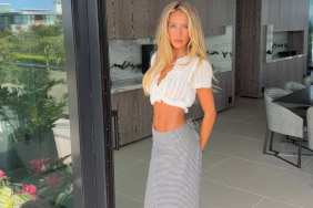 Alix Earle Styles Keyhole Cutout Skirt With a Plunging See-Through Top