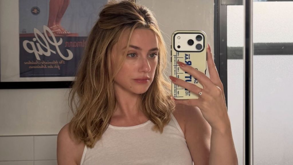Lili Reinhart's Plunging Anna October Dress Hangs by the Thinnest Strings