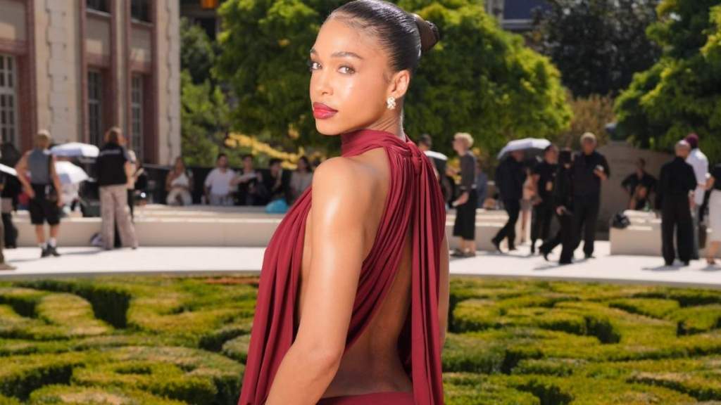 Lori Harvey’s Balenciaga Dress’ Cutouts & Wildly High Slit for PFW Are Unmissable