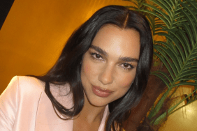 Dua Lipa’s Agent Provocateur Lace Bra Peeks Through See-Through Top