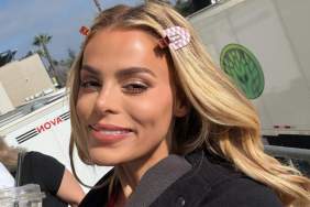 Brooks Nader Nearly Spills Out of Plunging Bebe Bandage Micro Minidress