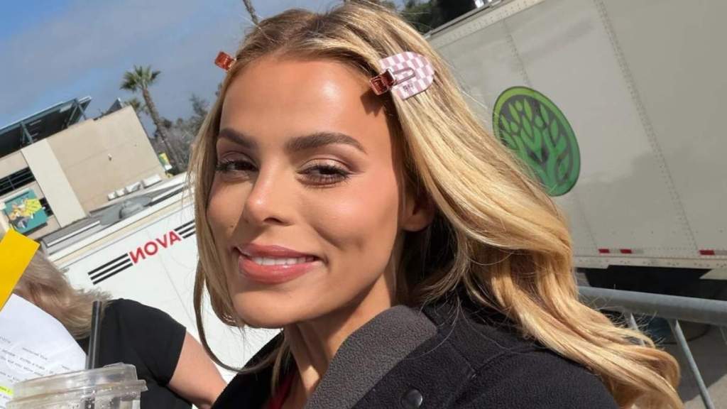 Brooks Nader Nearly Spills Out of Plunging Bebe Bandage Micro Minidress