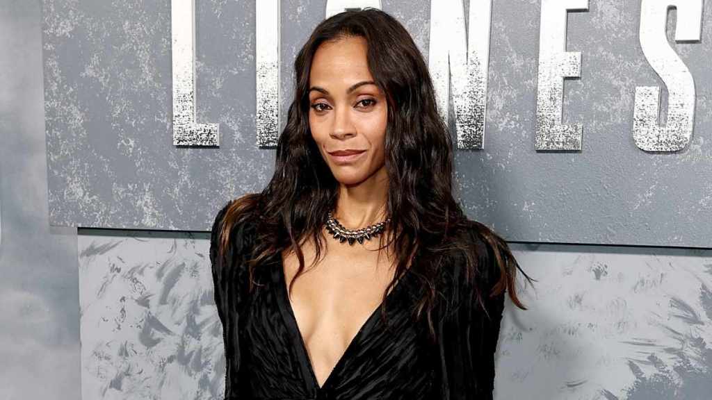 Zoe Saldana's Plunging Balmain Draped Dress Dips Dangerously Low