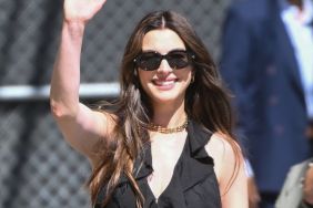 Anne Hathaway's Plunging Lein Top Barely Hangs on by a Few Hooks