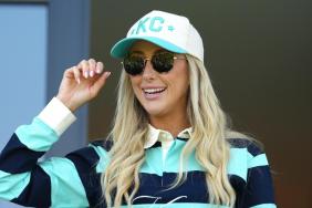 Brittany Mahomes Matches Adidas Sneakers to Her Denim Micro Shorts
