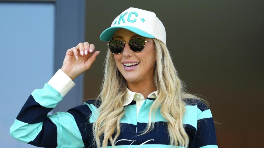 Brittany Mahomes Matches Adidas Sneakers to Her Denim Micro Shorts
