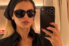 Brooks Nader's Tiny Plunging Alaia Tie-up Top Dips Dangerously Low