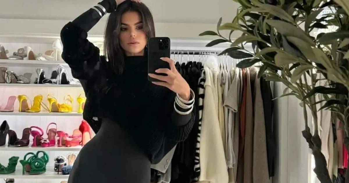 Brooks Nader Wears a Risqu&eacute; Plunging String Dress Like Only She Can