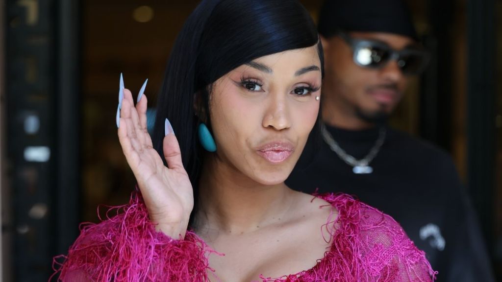 Cardi B’s Old Navy Jacket Hangs on for Dear Life by a Single Button