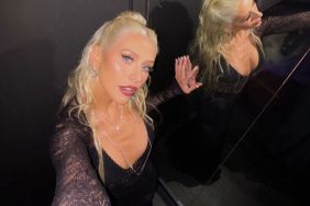 Christina Aguilera Gets Sultry in Plunging Slip Micro Minidress