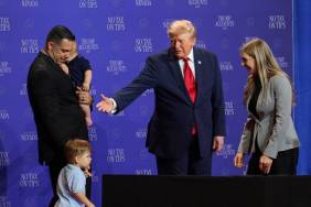 Donald Trump Chases After Toddler on Stage, Then Cracks a Joe Biden Joke
