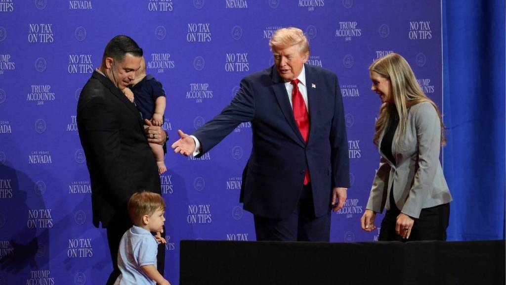 Donald Trump Chases After Toddler on Stage, Then Cracks a Joe Biden Joke