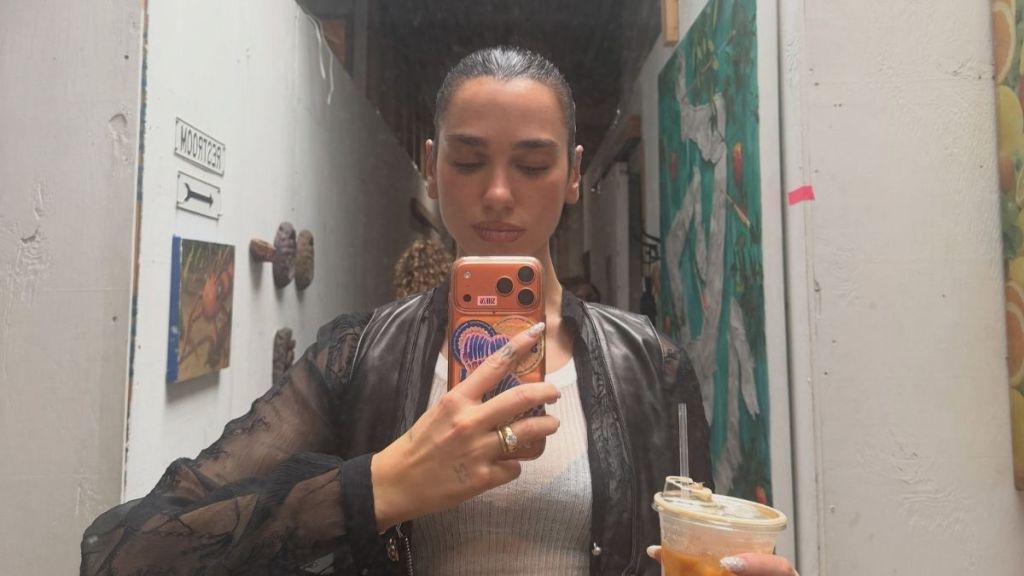Dua Lipa Flashes Her Bra Under Fully See-Through Laformela Tank Top