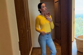Katy Perry Packs on PDA in Plunging ERES Swimsuit & Fully See-Through Skirt