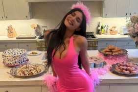 Kylie Jenner Wears Body-Hugging Plunging Latex Minidress & Fluffy Gucci Heels