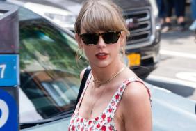 Sun-Kissed Taylor Swift Stuns in Plunging Dress & Velvet Canyon Sunglasses