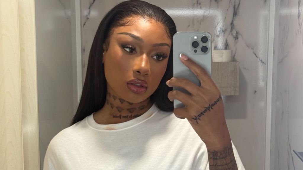 Megan Thee Stallion Pairs See-Through Lace & Lush Bra With VS String Panty