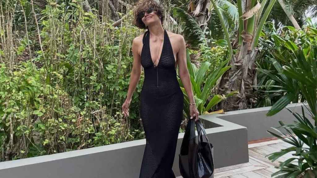 Halle Berry Bares It All in Fully See-Through Plunging Open-Knit Dress