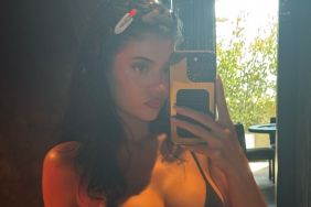 Kylie Jenner Shows Skin in Lifted Top & Unreleased Low-Rise KHY Leather Pants