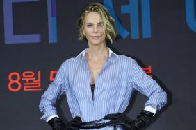 Charlize Theron Goes Pantless in Unbuttoned Tom Ford Shirt & Sheer Skirt