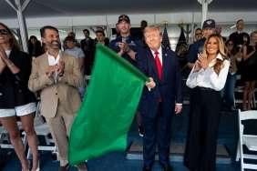 Donald Trump & Wife Melania Take The Beast Around Washington IndyCar Track
