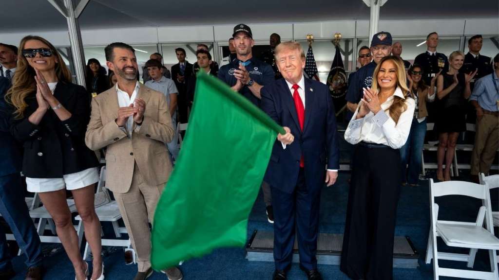 Donald Trump & Wife Melania Take The Beast Around Washington IndyCar Track