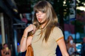 Taylor Swift Brings Back Aquazzura Heels With Plunging Micro Minidress