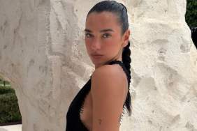 Dua Lipa Poses Topless Under Chanel Tweed Jacket for Vogue Italia