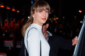 Taylor Swift Adds Bling to Micro Minidress With Christian Louboutin Bag